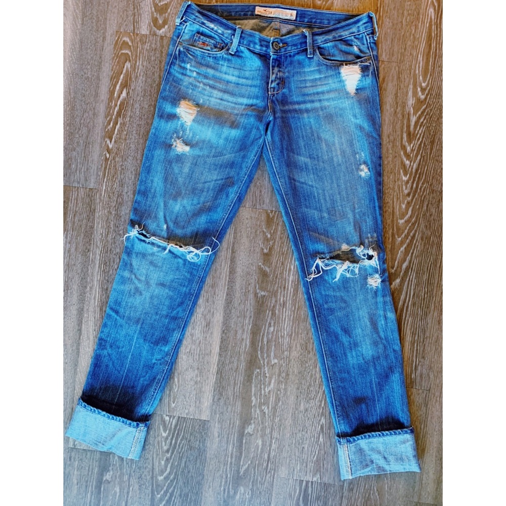 Hollister destroyed distressed light wash jeans
